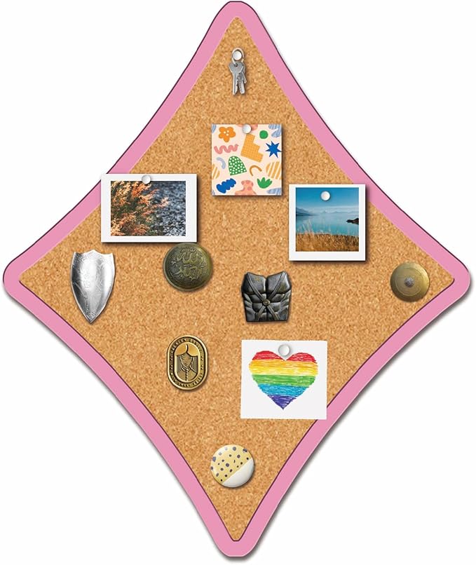 CRASPIRE Star Pin Cork Board 11.8x9.8In Wall Mounted Framed Bulletin Display Badge Wooden Saddle Brown Memory Memo Brooch Lapel Pin Holder Storage for Home Office School Classroom Wedding Decoration