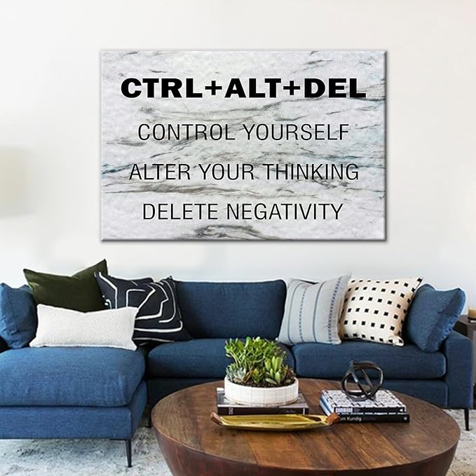 Inspirational Canvas Poster Wall Art Motivational Entrepreneur Quote Picture Print Positive Energy Painting Wall Decor Artwork for Home Living Room Hallway Office Stretched and Framed [36''Wx24''H]