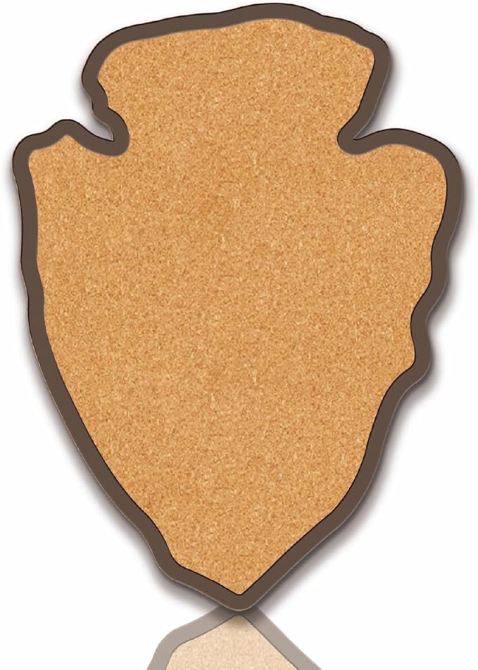 CRASPIRE Arrow Pin Cork Board 11.8x8.6In Wall Mounted Framed Bulletin Display Badge Wooden Saddle Brown Memory Memo Brooch Lapel Pin Holder Storage for Home Office School Classroom Wedding Decoration