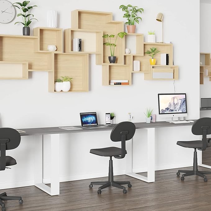 Flash Furniture Kimberly Modern Commercial Grade Desk Industrial Style Computer Desk Sturdy Home Office Desk - 55" Length (Rustic Gray)