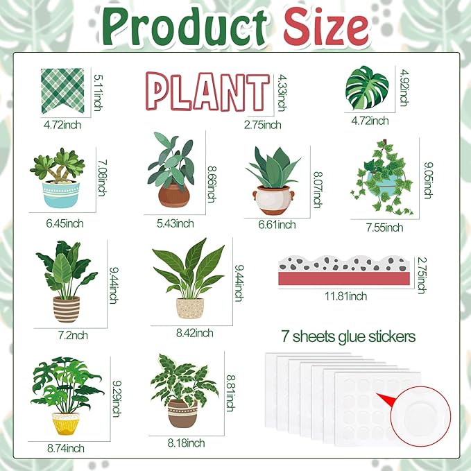 Qilery 50 Pcs Plant Bulletin Board Decoration Set Plant Kindness Grow Greatness Cutouts Positive Greenery Classroom Decor Growth Mindset Bulletin Board Kit for Elementary Middle School Teacher