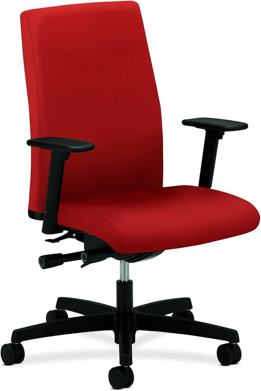 HON Ignition Series Mid-Back Work Chair - Upholstered Computer Chair for Office Desk, Poppy (HONIW104CU42)