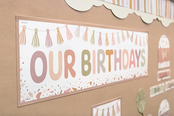 Teacher Created Resources Terrazzo Tones Our Birthdays Mini Bulletin Board (TCR7208)