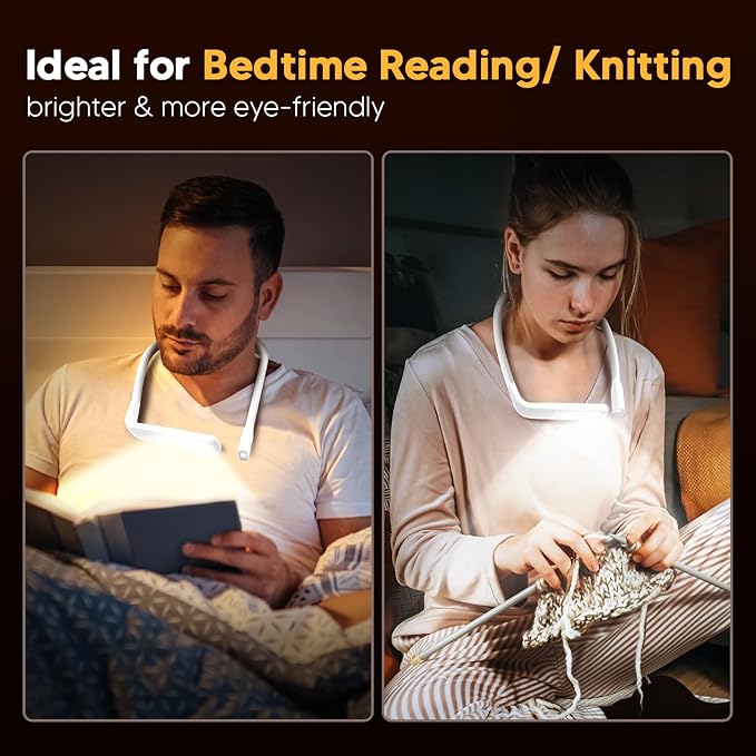 Neck Light Book Lovers Gifts: Crochet Accessories Knitting Gifts for Mom Valentines Day Gifts for Men Women Husband Wife Teens Readers White Elephant Gift Exchange Sewing Supplies Reading Light