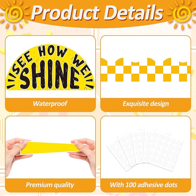 Spring Bulletin Board Set Classroom Affirmation Station Sunshine Decorations Summer Motivational Positive Wall Decor Growth Mindset Mental Health Posters for Teachers School Supplies