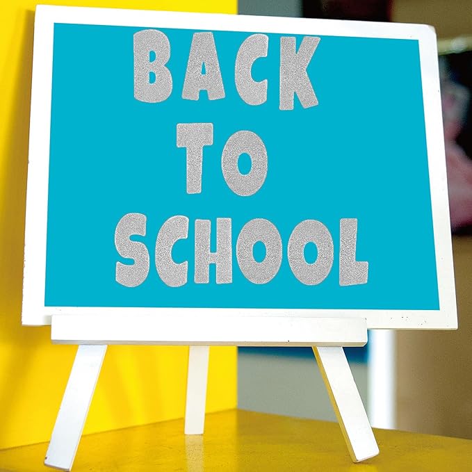 Glitter Bulletin Board Letters for Classroom Alphabet Poster Board Letters for Bulletin Board Display Home School Classroom Decor(Silver,4 Inch)