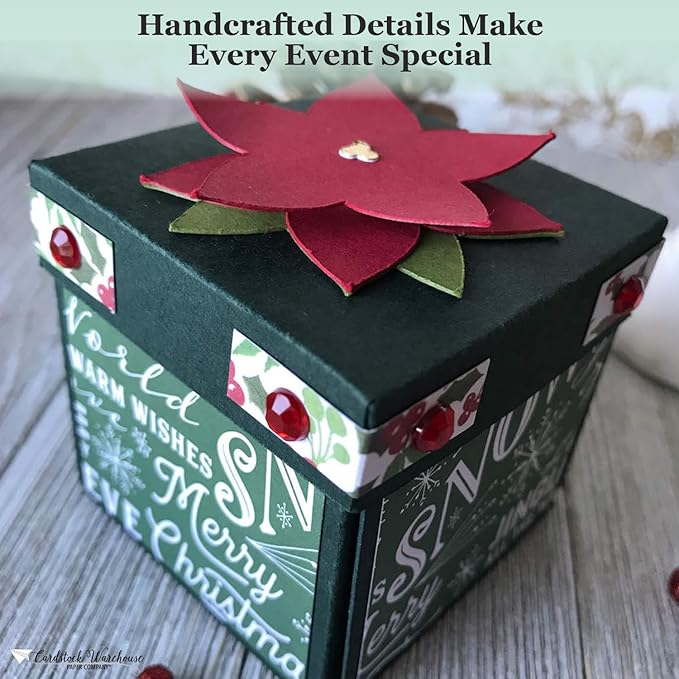 Cardstock Warehouse Foundations 100% Recycled Timber Green Cardstock Paper - 25 Sheets, 8.5 x 11" - 100lb/270 GSM Premium Dark Forest Green Card Stock for Card Making, Printing & DIY Projects
