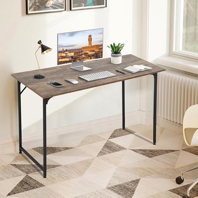 Computer Desk,39 Inch Home Office Desk Modern Writing Table with Metal Frame for Home Office and Study,Vintage