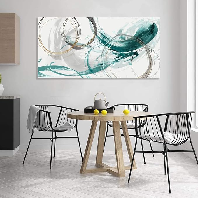 Sxurmtiie Canvas Wall Art Abstract Art Paintings green Fantasy Colorful Graffiti on White Background 24inchx48inch Modern Artwork wall Decor for Living Room Bedroom Kitchen