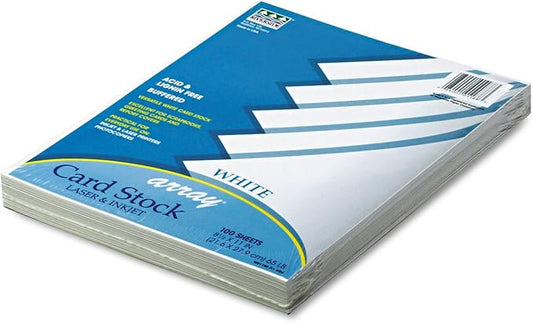 Pacon Card Stock, 8 1/2-inches by 11-inches, White, 100 Sheets (101188)