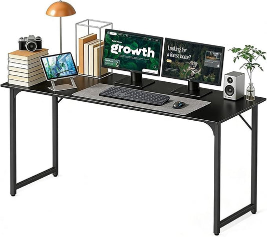 BestOffice Computer Desk,Home Office Desk, Modern Simple Style for Home Office Study Writing (Black, 55 Inch)