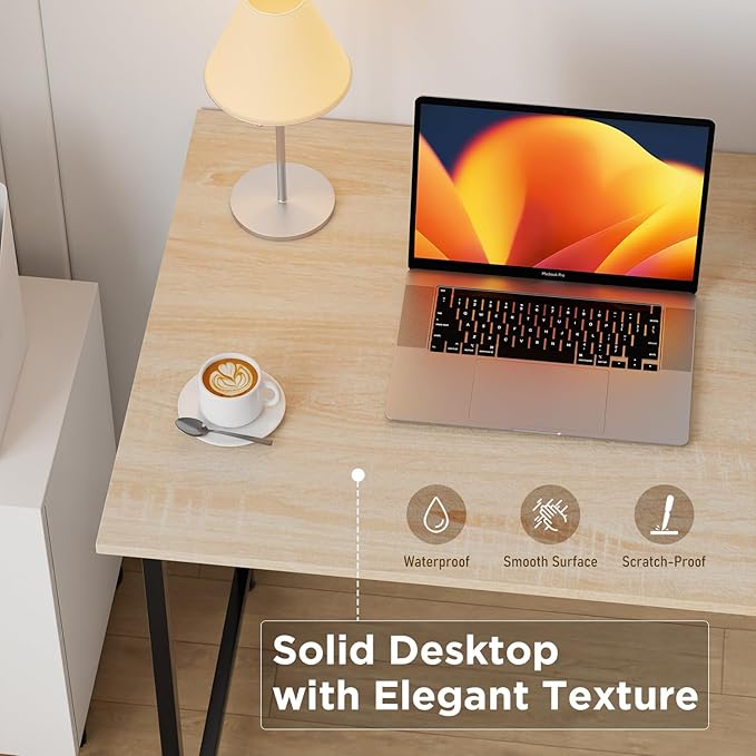 FDW 32 inches Office Small Computer Desk/Home Office Desk/Study Student Writing Desk/Modern Simple Style Desk,Nature