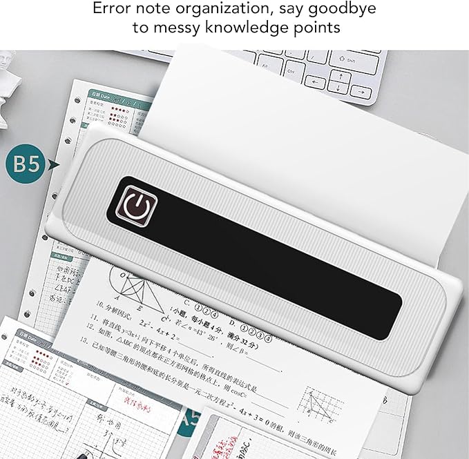 Ultra High 200dpi Inkless Printer 57mm-8.5in Portable Wireless Thermal Printer for Travel Compatible with iOS Laptop for Office Home School