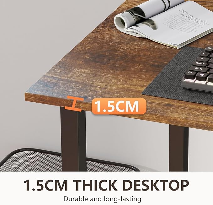 BestOffice Computer Desk,Home Office Desk, Modern Simple Style for Home Office Study Writing (Brown, 55 Inch)