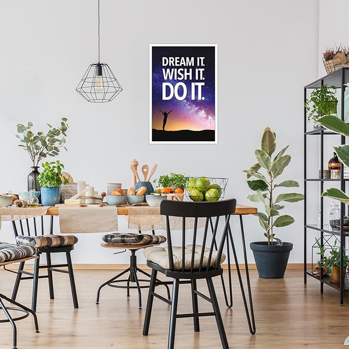 Funky Motivational Quotes Wall Art Trendy Motivational Dream It Wish It Do It Canvas Poster Work Motivation Hustle Inspiring Prints Painting For Office Living Room Wall Decor 8x12in Unframed