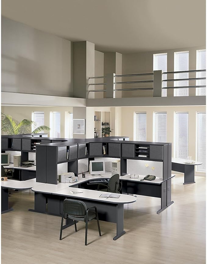 Bush Business Furniture Series A 48W Computer Desk in White Spectrum and Slate, Small Office Table for Home or Professional Workspace