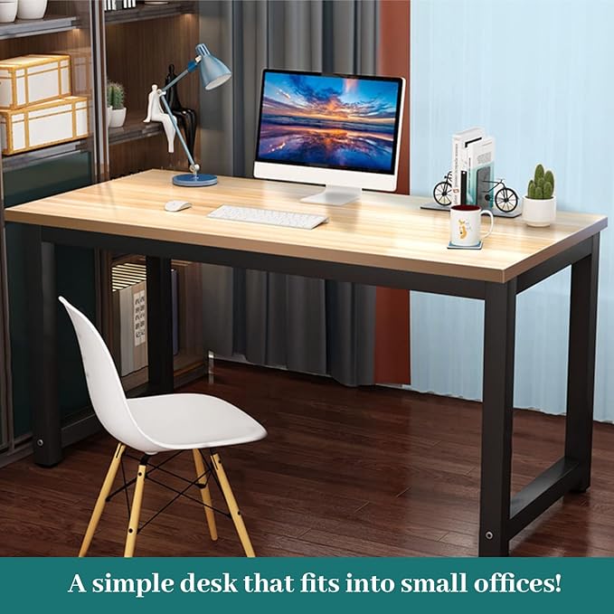 Computer Desk, Home Office Writing Study Desks, Small PC Table Workstation, Modern Simple Style for Space-Saving(47-Inch, Walnut)