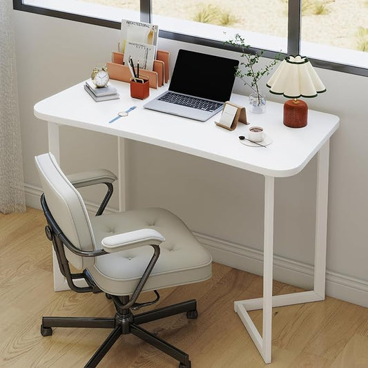 Computer Desk 40 Inch Small Table for Office,Modern Simple Style Writing Study Work Gaming Table for Home Office (White)