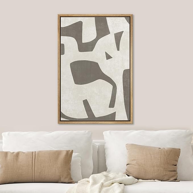 SIGNWIN Framed Canvas Print Wall Art Modern Geometric Abstract Stylish Illustrations Modern Art Minimal Multicolor for Living Room, Bedroom, Office - 16"x24" Natural