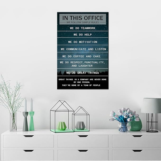 Inspirational Canvas Wall Art Motivational In This Office Canvas Poster Print Artwork for Modern Home Bedroom Living Room Office Wall Decoration Ready to Hang [12''Wx18''H]