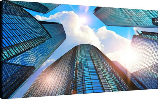 Canvas Wall Art for Living Room Bedroom Modern business buildings Big Large Wall Art Decor Framed Painting Wall Pictures Prints Artwork Office