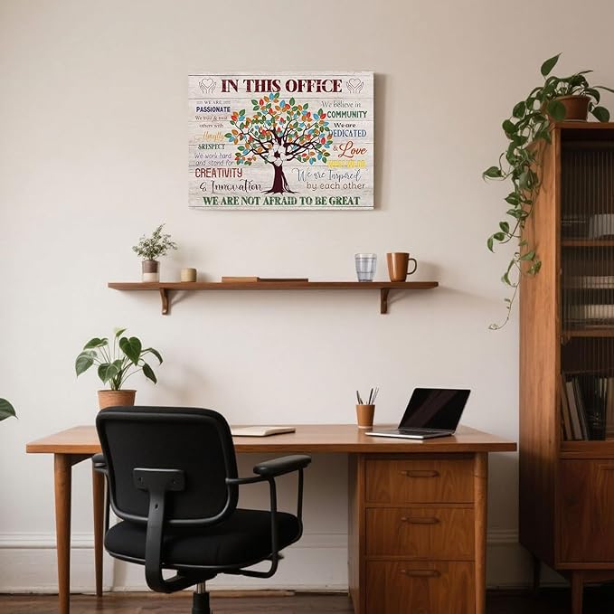 Motivational Wall Decor for Office - Inspirational Positive Affirmations Wall Art, We Are Not Afraid to Be Great Uplifting Quotes Canvas Posters for Home Workplace, Classroom, School Decoration 12x16