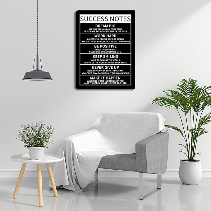 Motivational Office Wall Decor Posters Inspirational Black Wolf Canvas Wall Art Posters Prints Entrepreneur Quote Wall Picture Paintings Artwork Home Bedroom Living Room Decor Framed 12"x16"