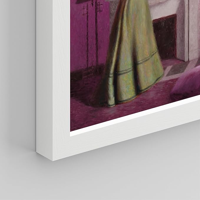 SIGNWIN Framed Poster Bathroom Decor, Wall Art Room Decor Multicolor for Living Room, Bedroom, Office Pink & Purple Female Portrait & Flowers Vintage Illustrations Bohemian - 8"x10"x 8 White