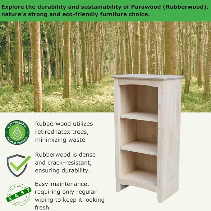 Solid Wood Shaker Bookcase - 36" H
