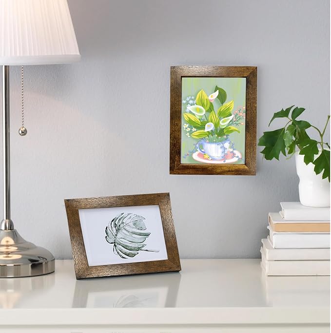10 pack Picture Frame Set with Two 8x10,Four 5x7,Four 4x6, Rustic Collage Gallery Wall Frame, Farmhouse wood Photo Frames for living room Wall Gallery Decor or Desk,Rustic Brown