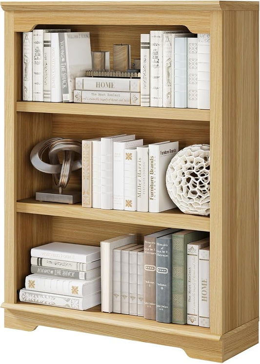 HIFYOBRO 3 Tier Bookshelf and Bookcase.31.5" Wide Wooden Book Shelf, Freestanding Open Display Storage Bookshelves for Study Room, Home Office, Living Room