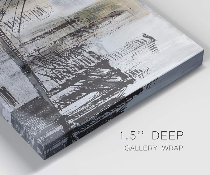 Landscape Wall Art Premium Gallery Wrapped Canvas Abstract Ocean Forest Modern Artwork Decoration for Living Room Kitchen Bathroom Office, Ready to Hang
