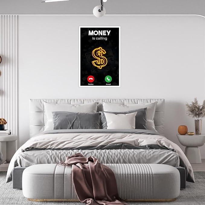 Work Motivation Hustle Inspiring Sign Wall Art Trendy Motivational Positive Quotes Canvas Poster Funky Motivational Quotes Prints Painting For Office Living Room Wall Decor 8x12in Unframed