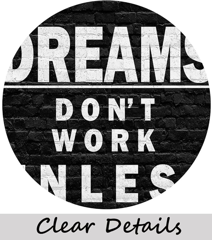 Black and White Motivational Wall Ar Poster Quotes for Office Workplace Gym School Positive Quotes Office Wall Decor Sign-Dreams Don't Work Unless You Do,Watch Your Thoughts, Think Positive, Be the