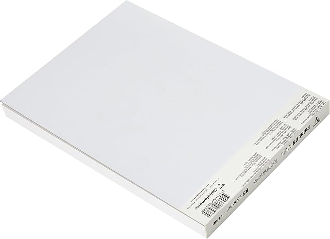 Clairefontaine - Ref 96538C - Paint'ON Multi-Technique Glued Paper Pad (40 Sheets) - A5 Size, 250gsm Heavyweight Paper, Natural Coloured Paper, Acid Free, pH Neutral