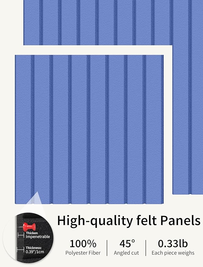 Large Bulletin Board 48"x 24" Cork Boards for Walls, 12 Pack Felt Wall Panels Photo Board, Cork Board for Office Home Pin Board