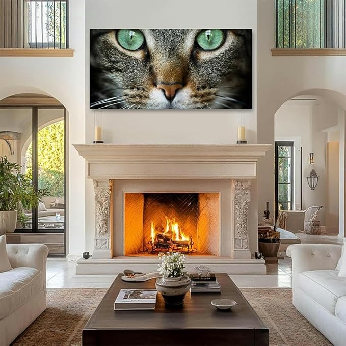 TIGTMULERLY Wall Art Frame Gallery Wall Decor Feline Modern Canvas Prints Artwork for Living Room Bedroom Office Kitchen 48x24Inch