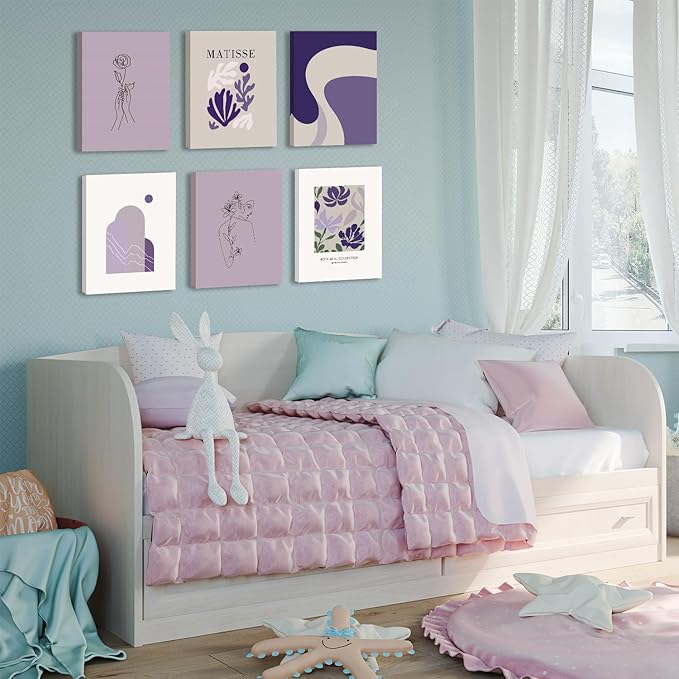 CHDITB Matisse Canvas Wall Decor Matisse Wall Art Set Of 6(8X10 Inches) Vintage Matisse Posters Flower Pictures, Abstract Floral Painting For Bedroom Living Room Dorm Gallery Girl Room Artwork