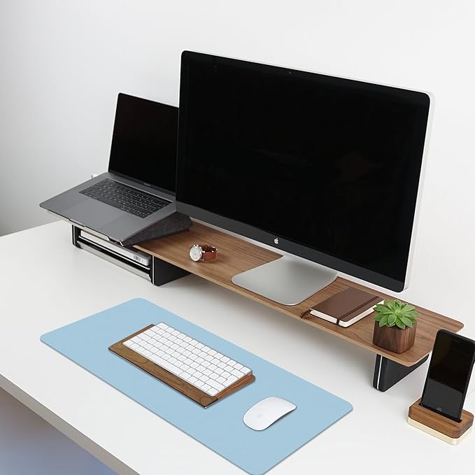 Leather Desk Pad Protector,Non-Slip Desk Pad,on-Slip PU Leather Large Mouse Pad,Easy Clean Desk Protecor Mat,Writing Pad for Office Work/Home/Decor(Rose Red, 35.4" x 17")