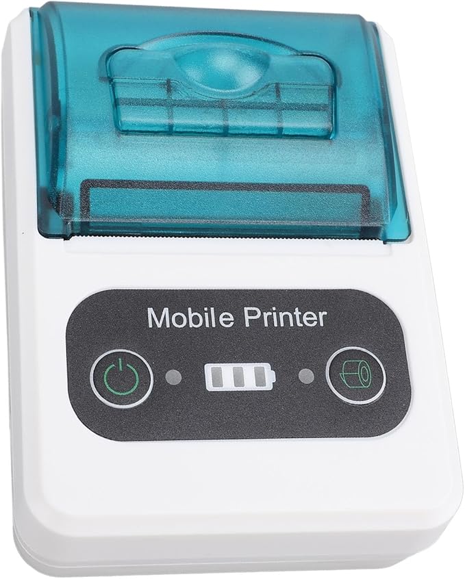Bewinner Bluetooth Thermal Receipt Printer, 58mm Thermal Shipping Label Printer, Portable Cordless Label Maker Machine for Office Retail Store Restaurant (Green White)