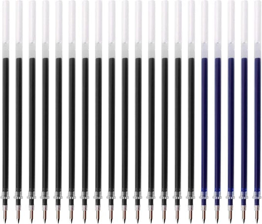 MiSiBao Gel Ink Rollerball Pens Refills Medium Point Pens Refill Work Pen Smooth Writing for Office, Pack of 20 (15 Black Ink and 5 Blue Ink)
