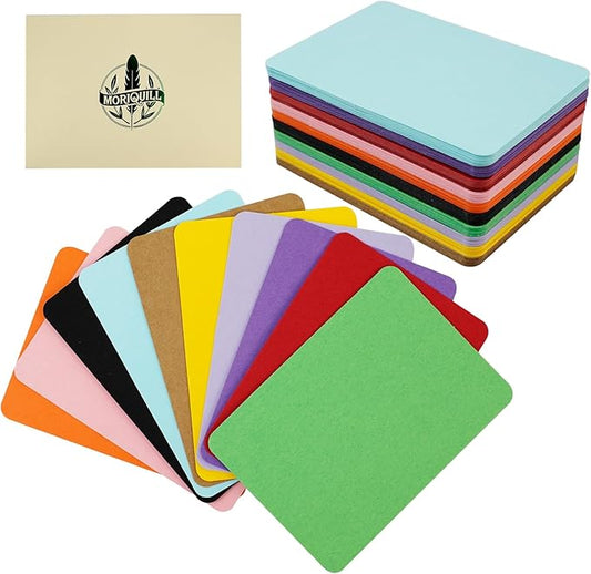 100 Sheets ATC Cards, 300gsm Thick Cardstock, Approx. 2.5" x 3.5" Rounded Corner Artist Trading Cards, 10 Colors Double-Sided Blank Cards for Scrapbooking, Journaling & DIY Crafts