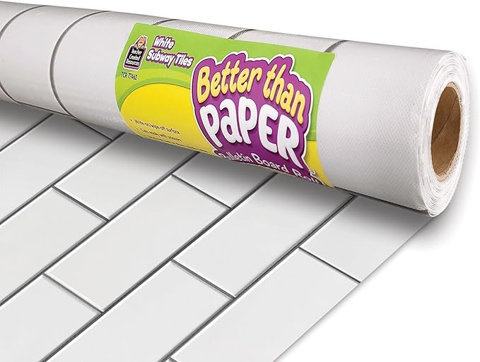Teacher Created Resources White Subway Tiles Better Than Paper® Bulletin Board Roll (TCR77462)