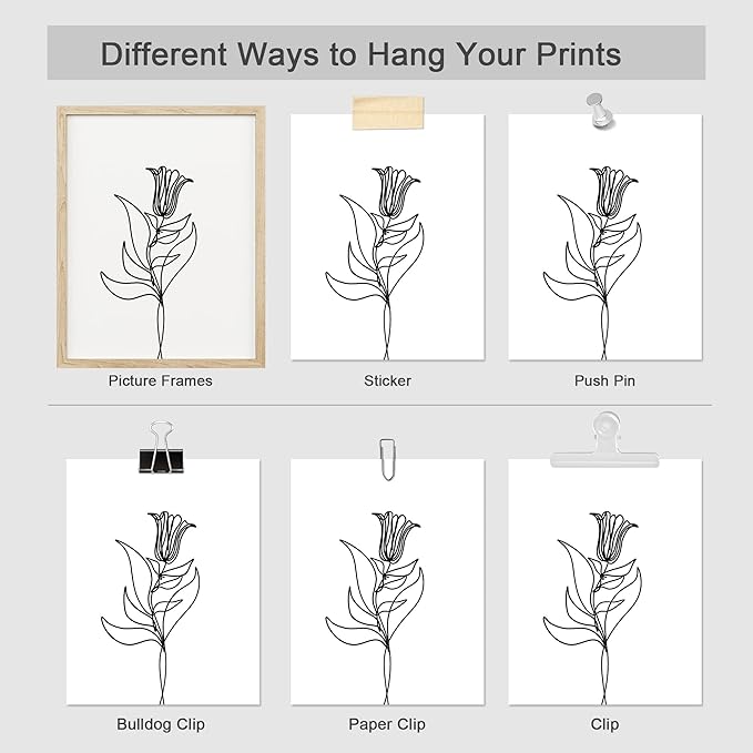 SIGNWIN Adhesive Canvas Poster Bathroom Decor, Wall Art Room Decor Multicolor for Living Room, Bedroom, Office Green Snake Plant Paint Stroke Flowers Nature Abstract Shapes - 8"x10"x 8