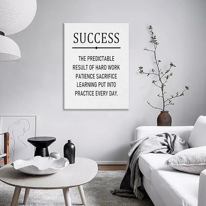 Motivational Canvas Wall Art Home Decor Inspirational Quotes Picture Print Success Positive Theme Painting Poster Artwork for Bedroom Office Workplace Gym Wall Decoration Ready to Hang [18''Wx24''H]