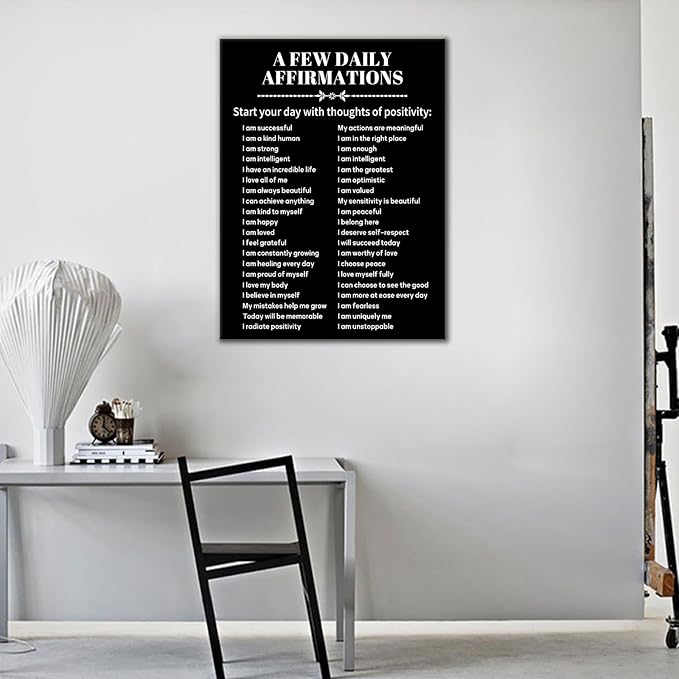 Motivational Canvas Wall Art Inspirational Entrepreneur Quotes Poster Print Positive Theme Picture Painting Wall Decor Artwork for Home Teens Room Office Bedroom Gym Stretched and Framed [18''Wx24''H]