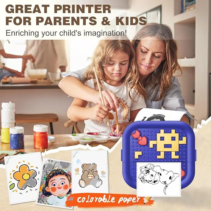 Label Maker Machine with Tape,Mini Sticker Printer for Home, Kitchen, Office, Small Business,School,Instant Photo,Thermal Label Printer Sticker Maker Machine,Compatible with PC,Android &iOS