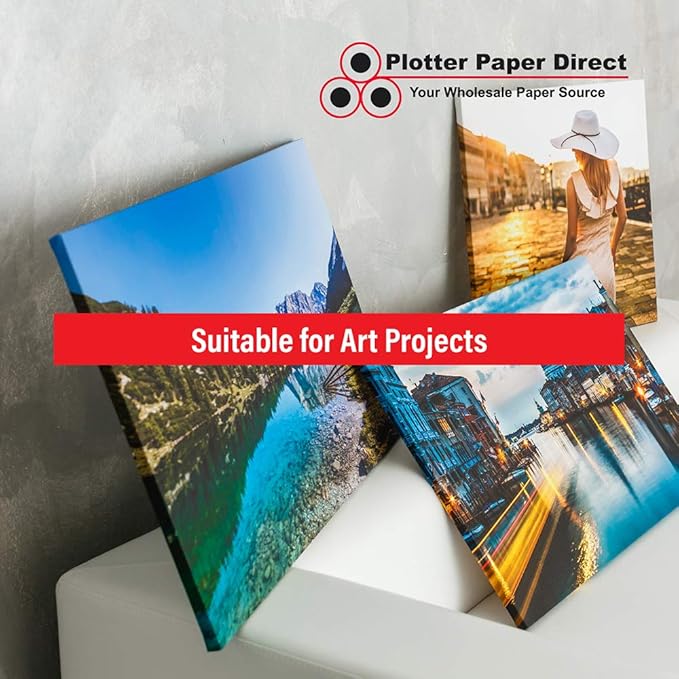 Plotter Paper Direct 36in x 75ft Premium Polyester Matte Canvas Roll, 500 Denier, Quick Dry, Wide Format Inkjet Printer Compatible, Perfect for Fine Art, Photography, Archival Quality Prints