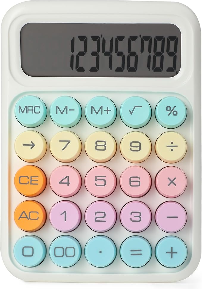 Mr. Pen- Mechanical Switch Calculator, 12Digits, Large LCD Display, Colorful Calculator Big Buttons