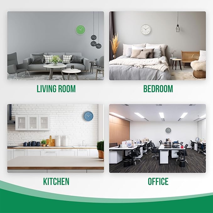 Wall Clock Non-Ticking Silent Modern Simple Style Round Decor Clock Stereoscopic Dial Quartz Wall Clocks for Home/Office/School/Living Room/Bedroom/Kitchen (Dark Blue, 8inch)